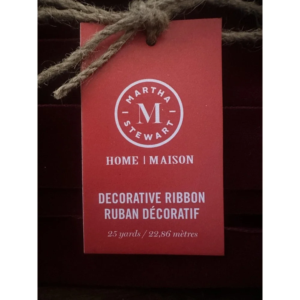 Martha Stewart Velvet Ribbon Spool Red 1 In X 25 Yards Home Decor Holiday‎
